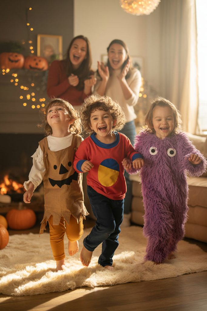 kids parading with their costume as halloween activities for kids