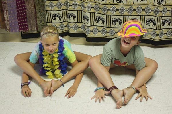 kids on halloween yoga game