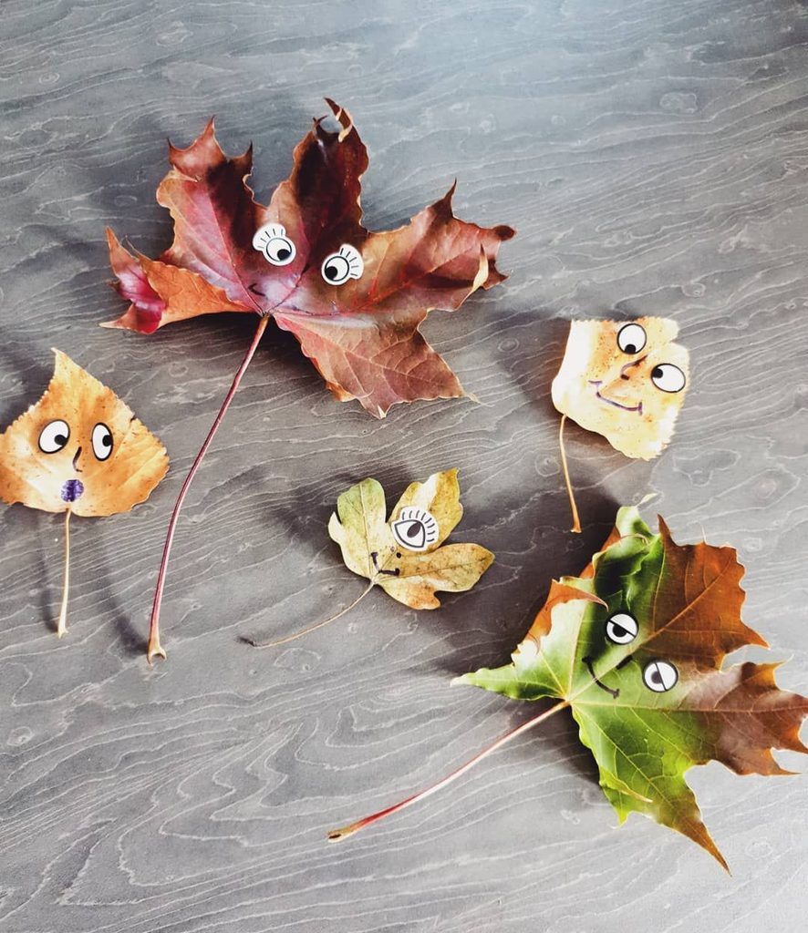 leaf monster collage