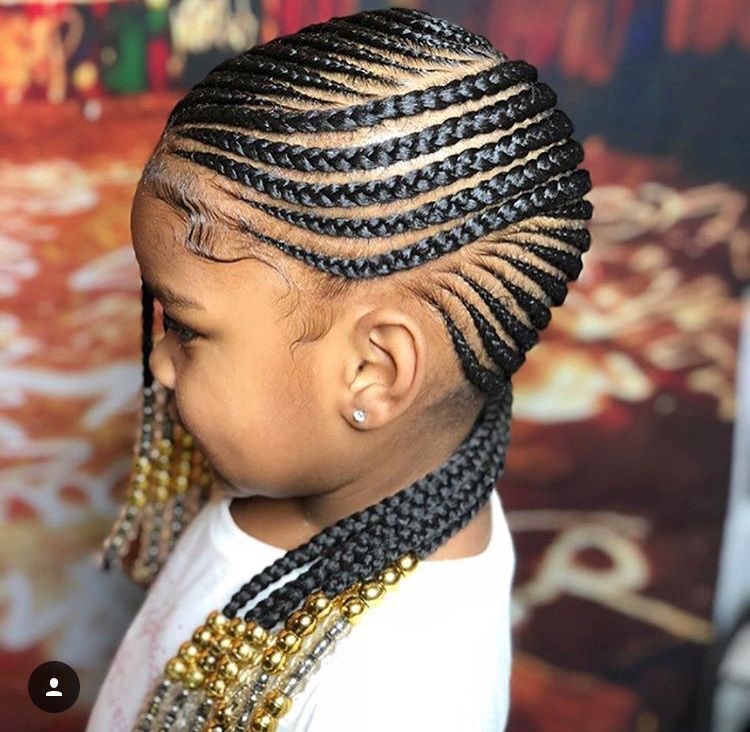 kid with side braid