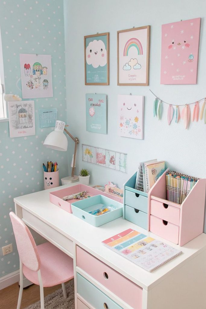 kids colorful study space