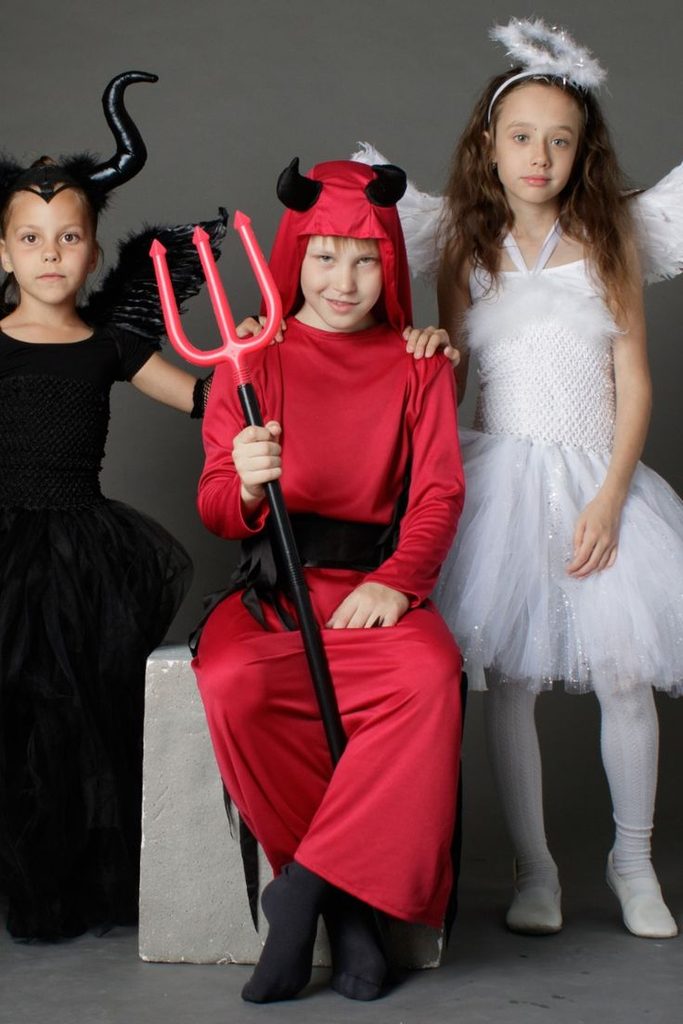 kids in different costumes