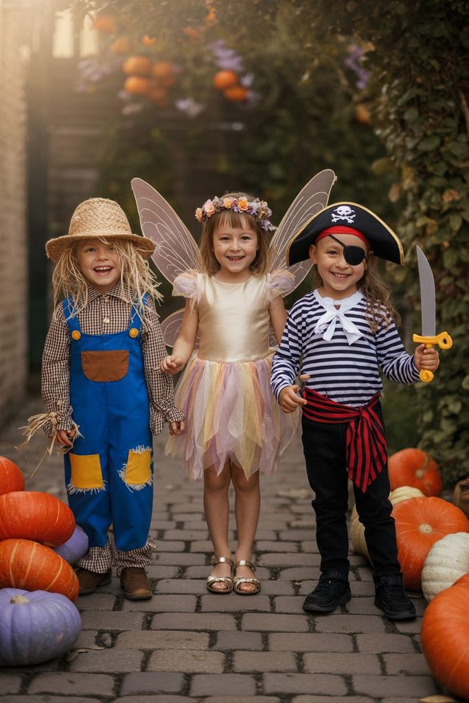 kids dressed for halloween 