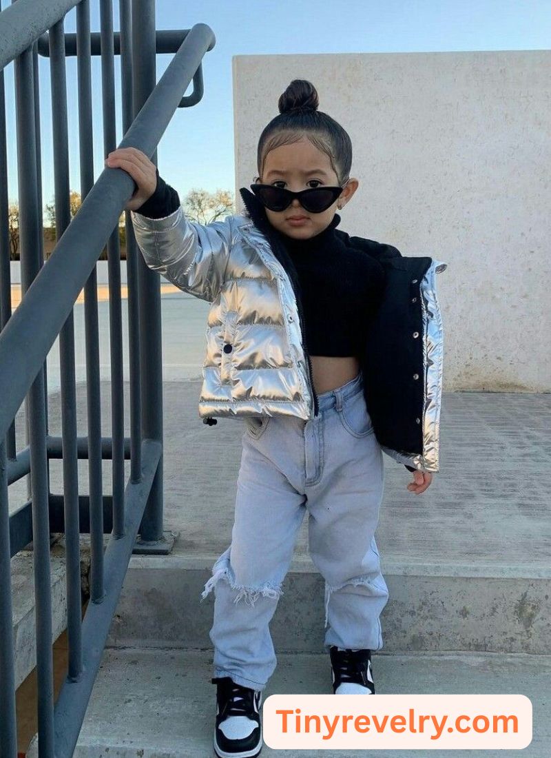 kid in denim and jacket
