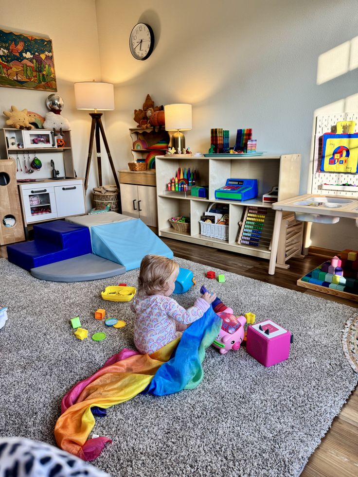 kid playing game in her playroom