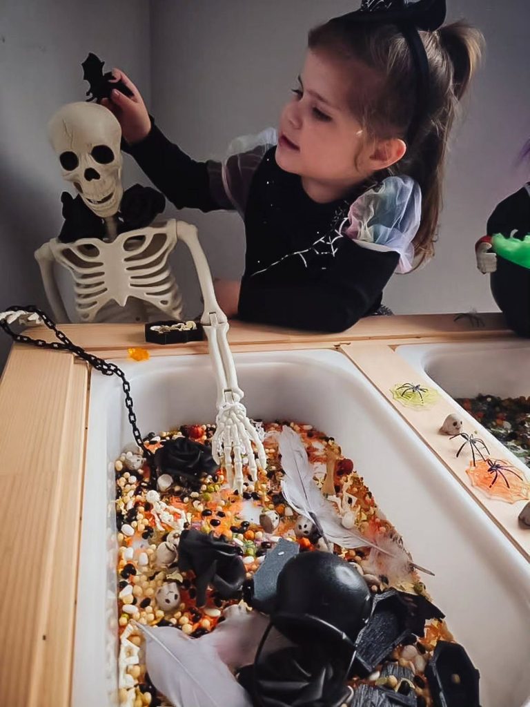 kid with skeleton