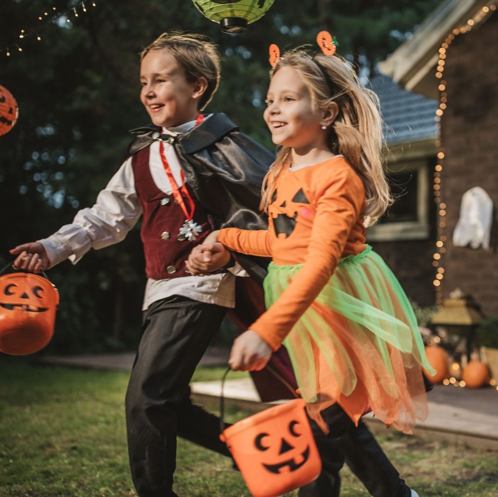 kids going or trick or treat as geography lesson as part of halloween learning activities for kids