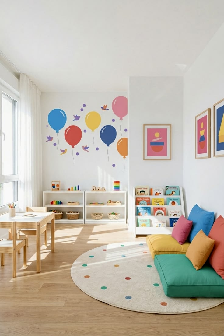 kids beautiful playroom without too many toys