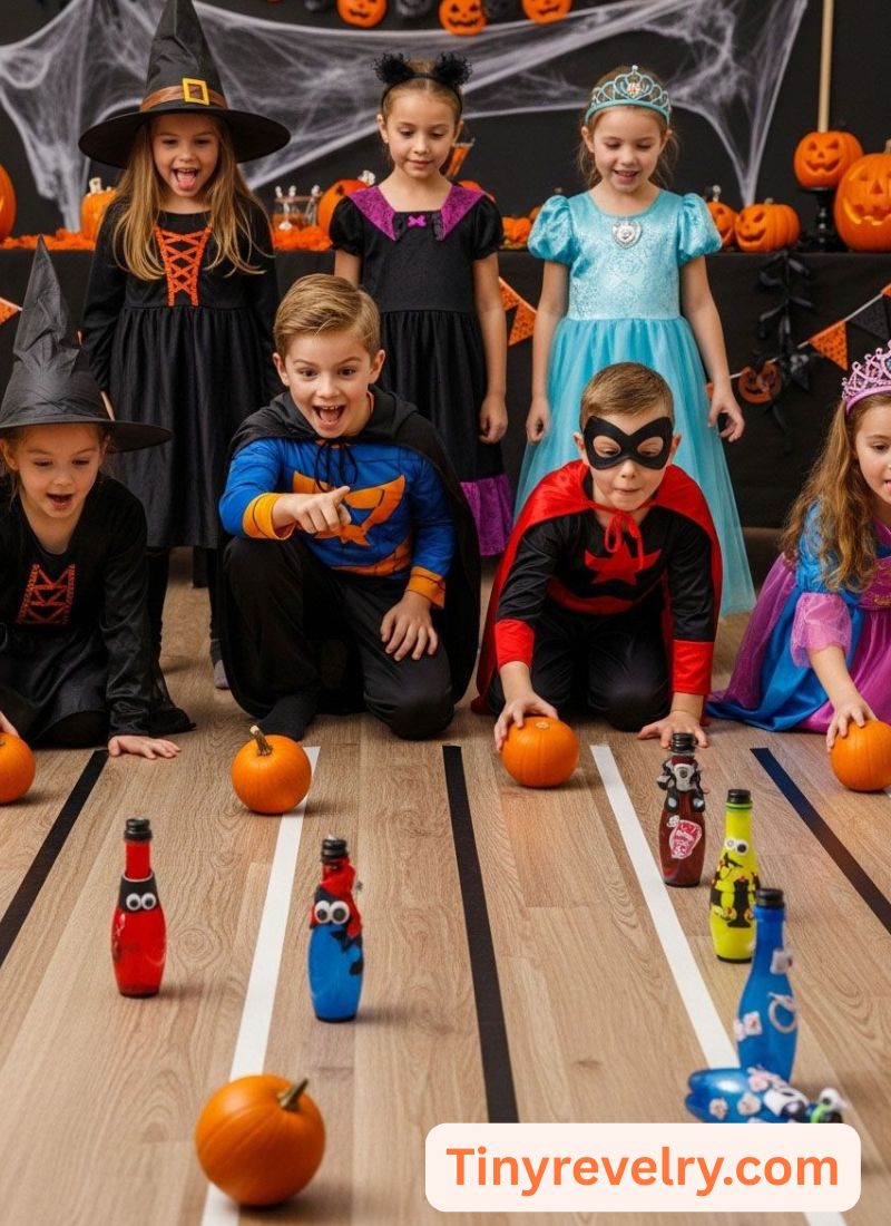 kids playing ghost bowling game