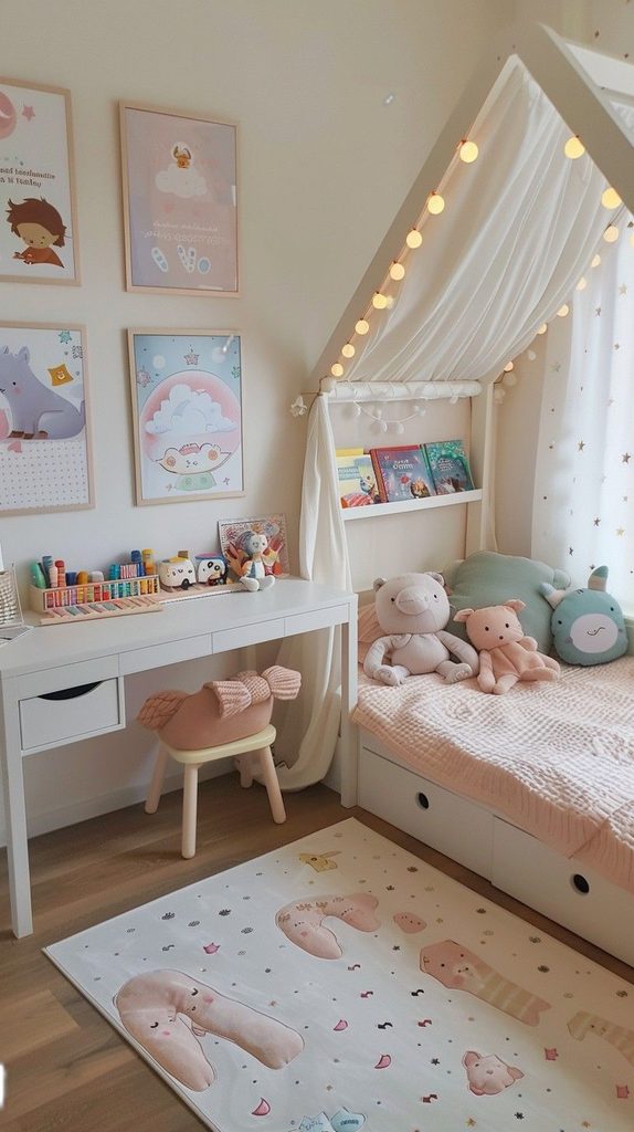 kids room with a desk