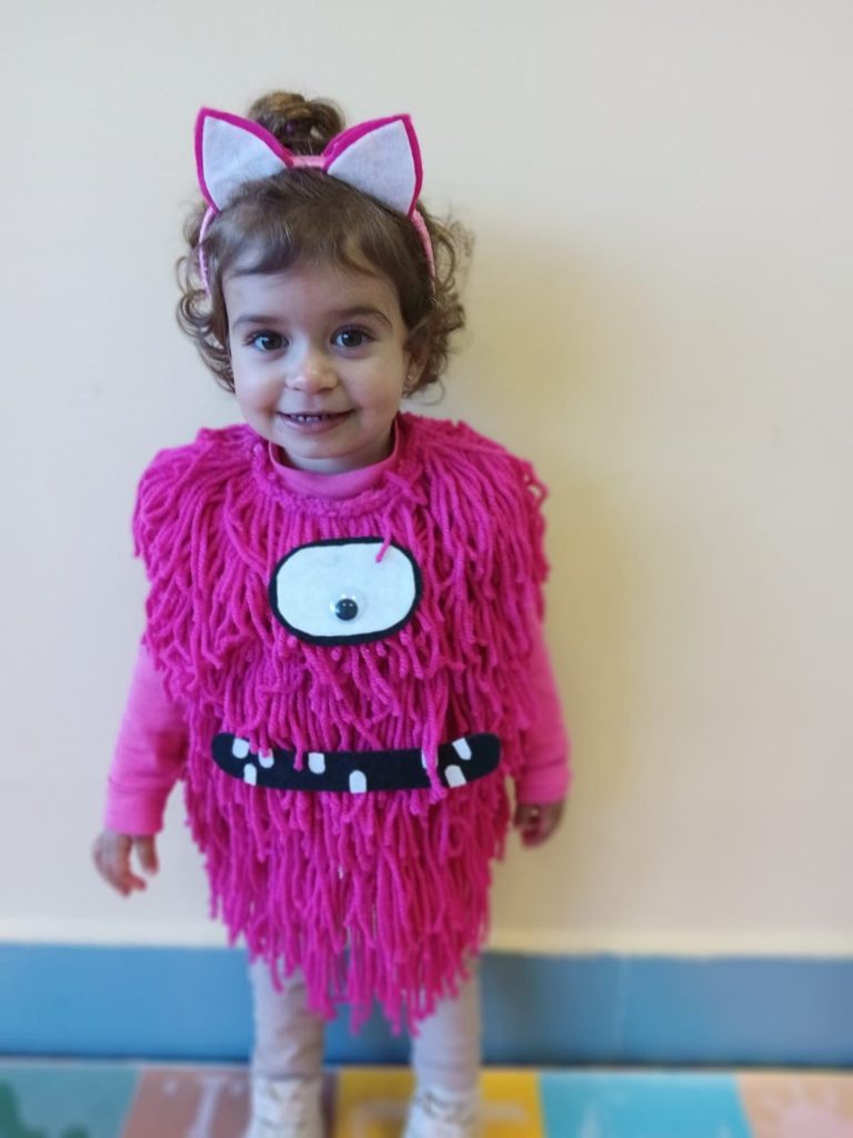 toddler in a costume
