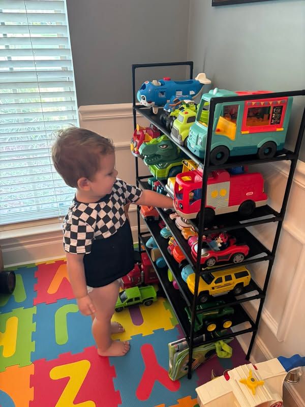 kids toys on a rack