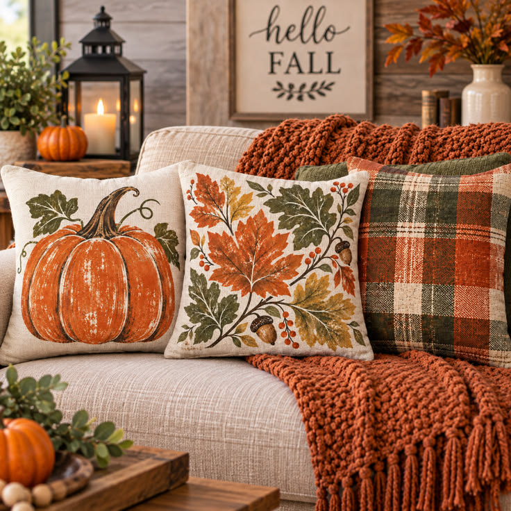 cozy fall throw pillows