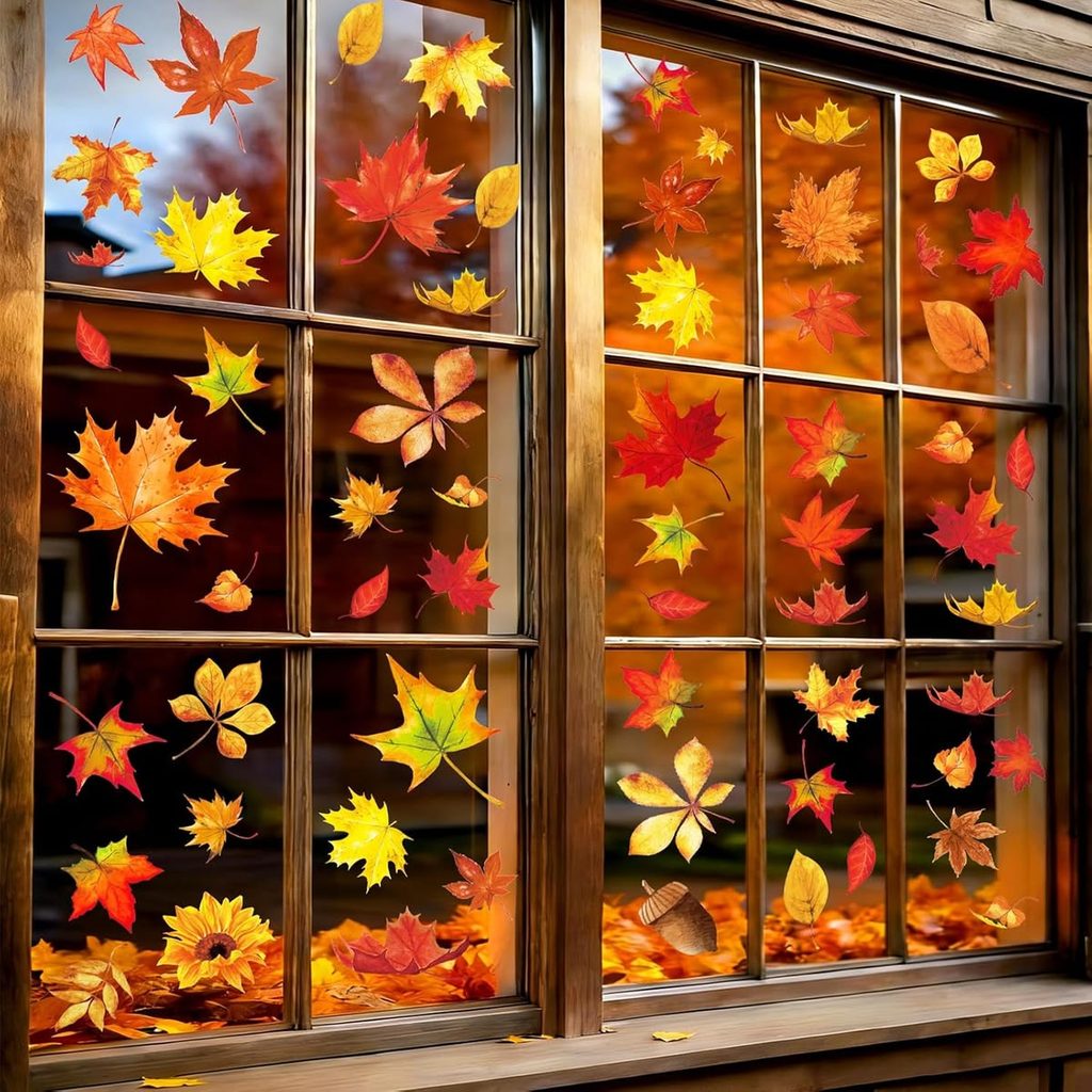 fall themed window clings