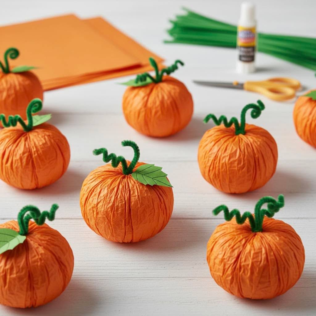 tissue paper pumpkins