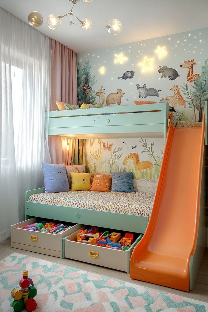 kids playful bed room