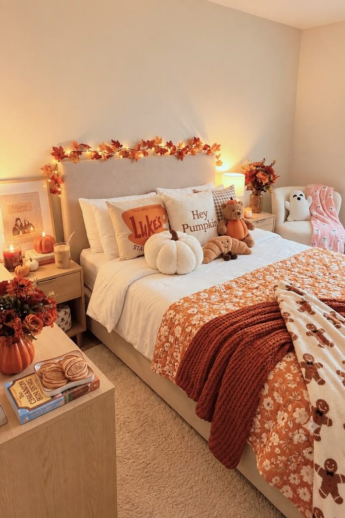 kids bedroom with thanksgiving color